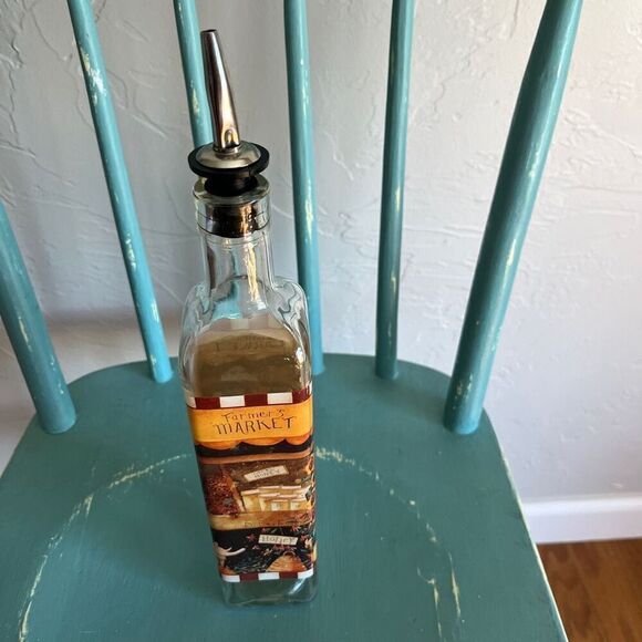 Farmers Market Oil & Vinegar Cruet Decanter Dispenser Bottle - Picture 12 of 13